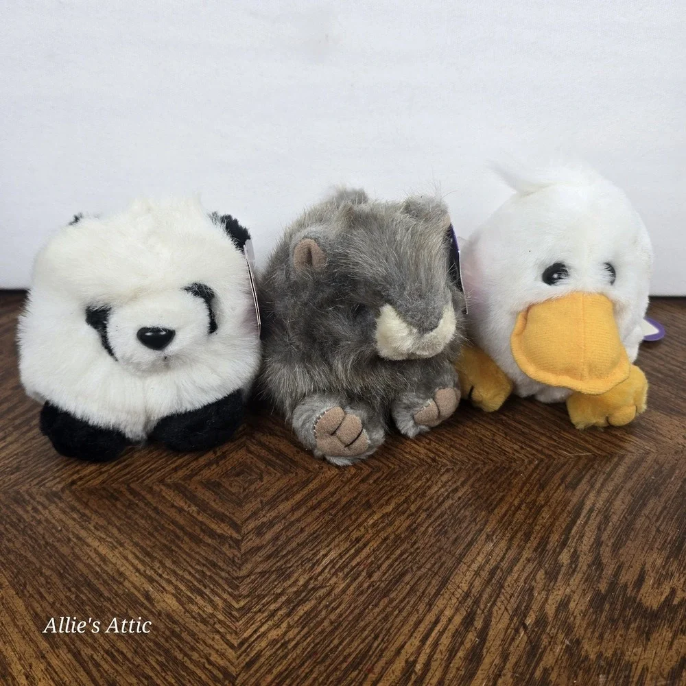16 Puffkins Vintage Plush Mini Stuffed Animal Lot Elephant Cat Toucan Unicorn